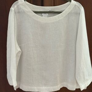 Halston 100% White Linen Women's Top xl